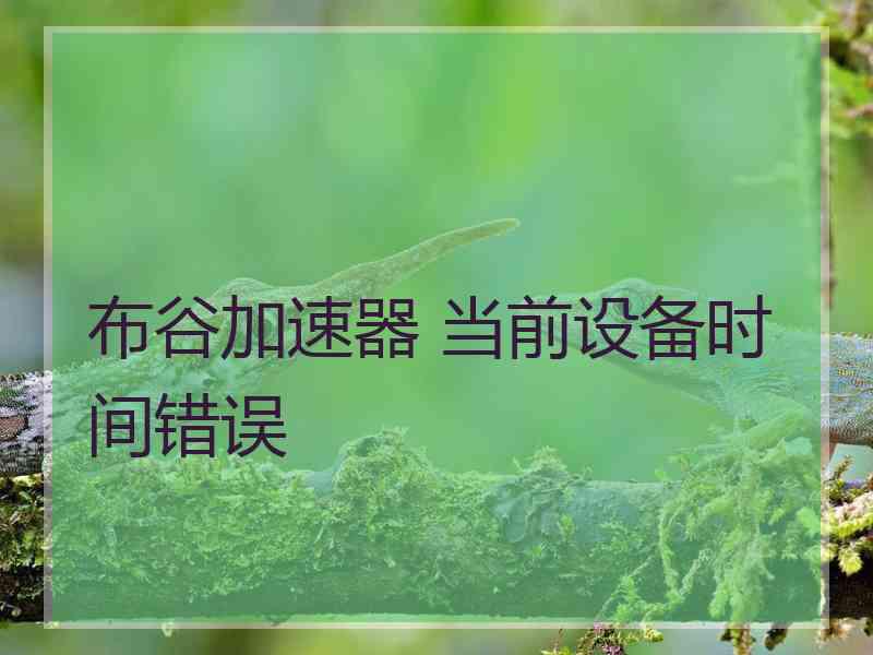 布谷加速器 当前设备时间错误