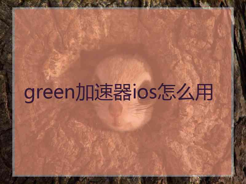 green加速器ios怎么用