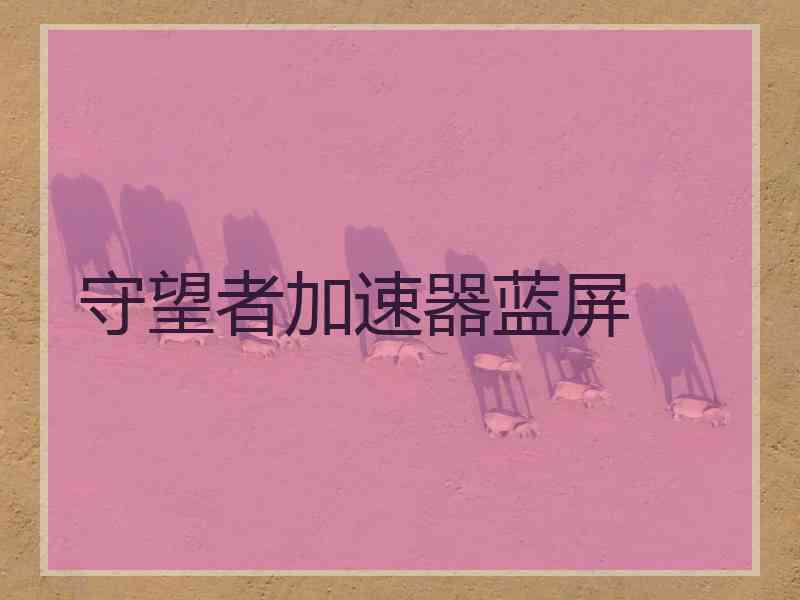守望者加速器蓝屏